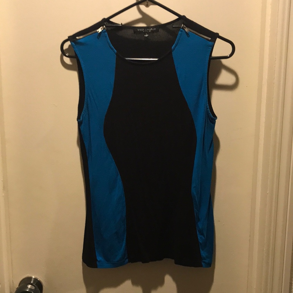 Black and blue business blouse